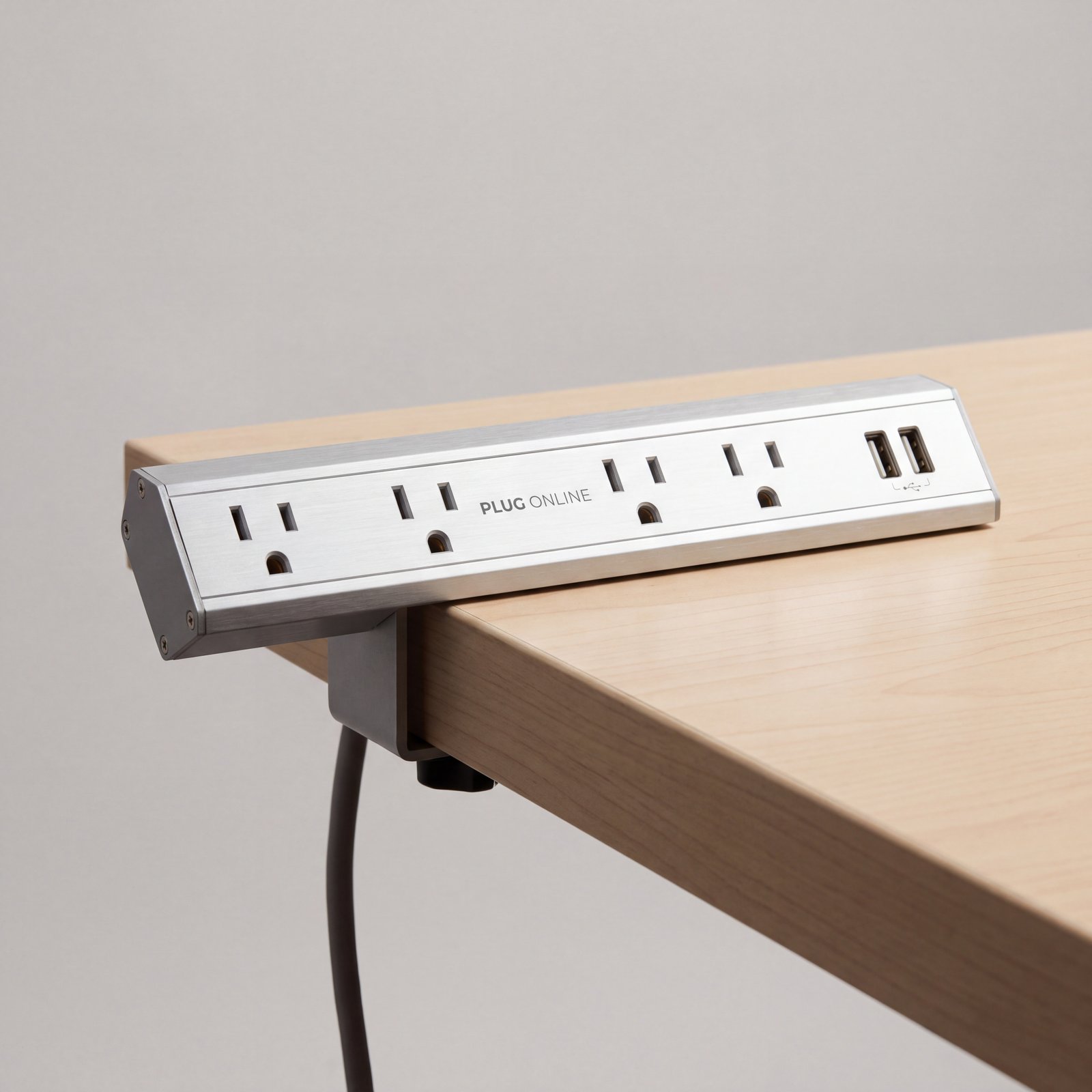Desk Clamp Power Rail, Four Socket