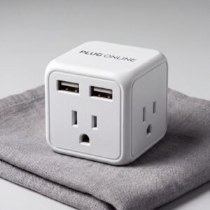 Travel Cube, Three Socket Two USB